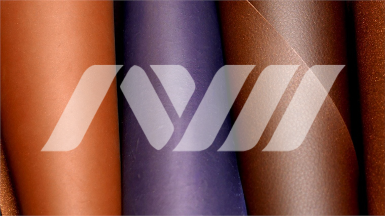 Photo of colorful, all-natural material engineered to look and feel like leather.